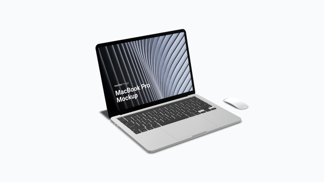 3D device mockups - notebook in basic style