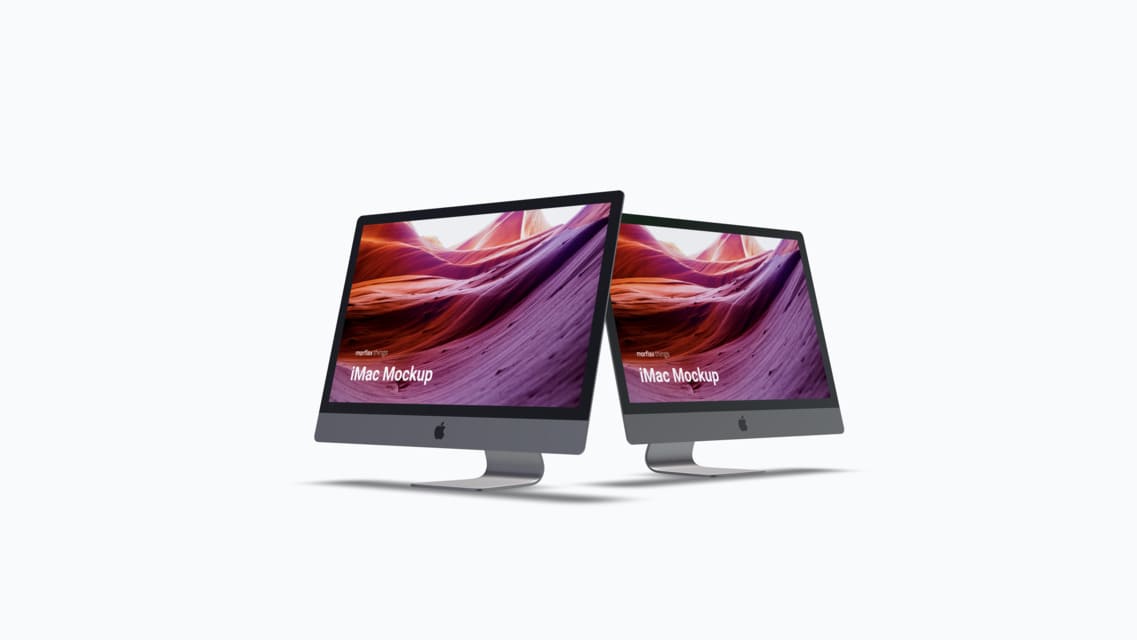 3D device mockups - desktop in basic style