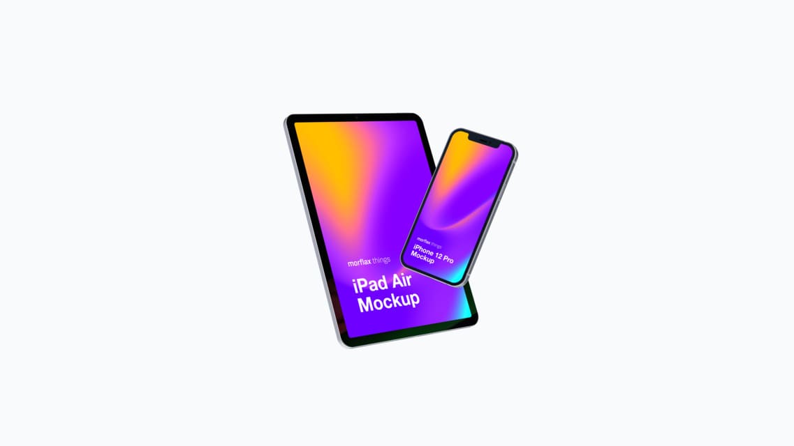 3D device mockups - tablet in basic style