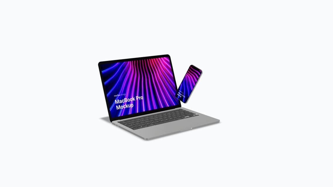3D device mockups - notebook in basic style