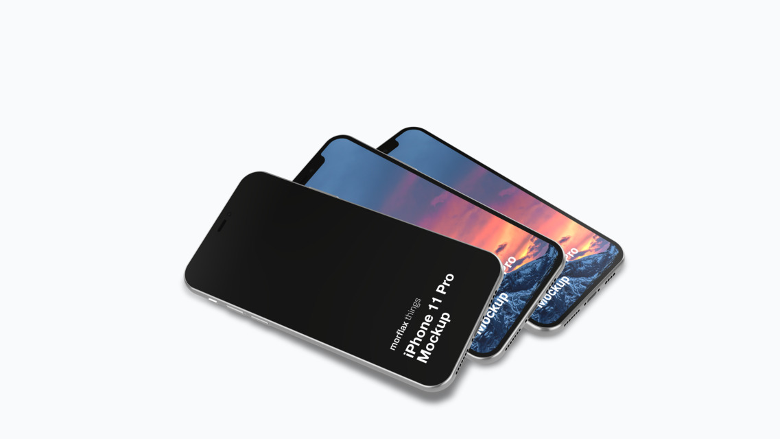 3D device mockups - phone in basic style
