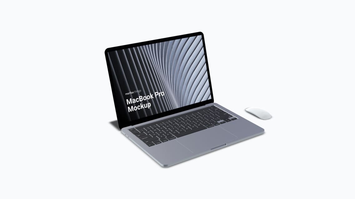 3D device mockups - notebook in basic style