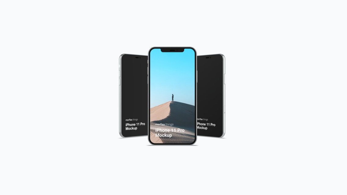 3D device mockups - phone in basic style