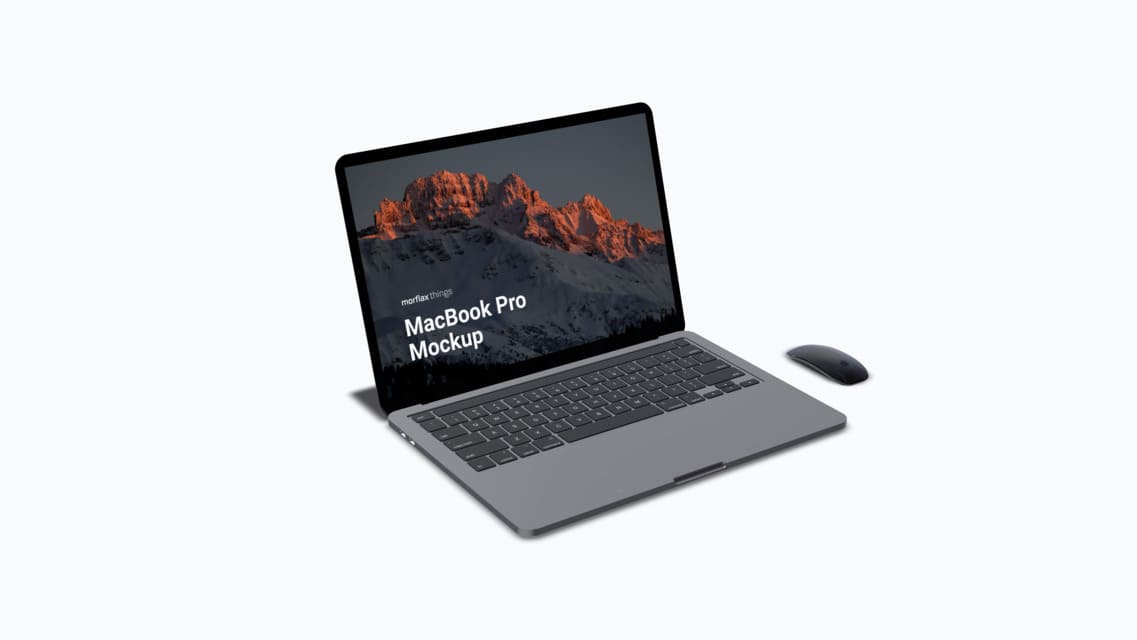3D device mockups - notebook in basic style