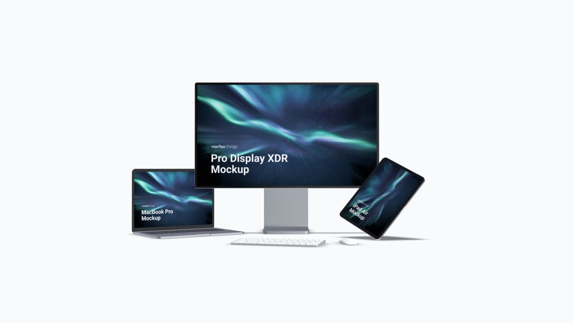 3D device mockups - desktop in basic style