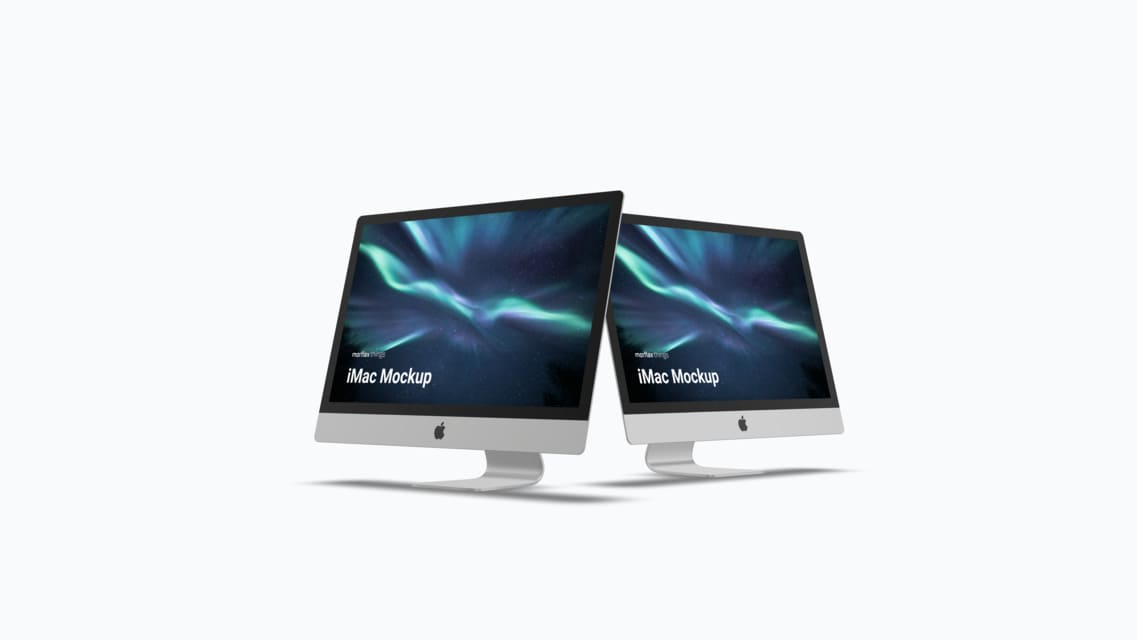 3D device mockups - desktop in basic style