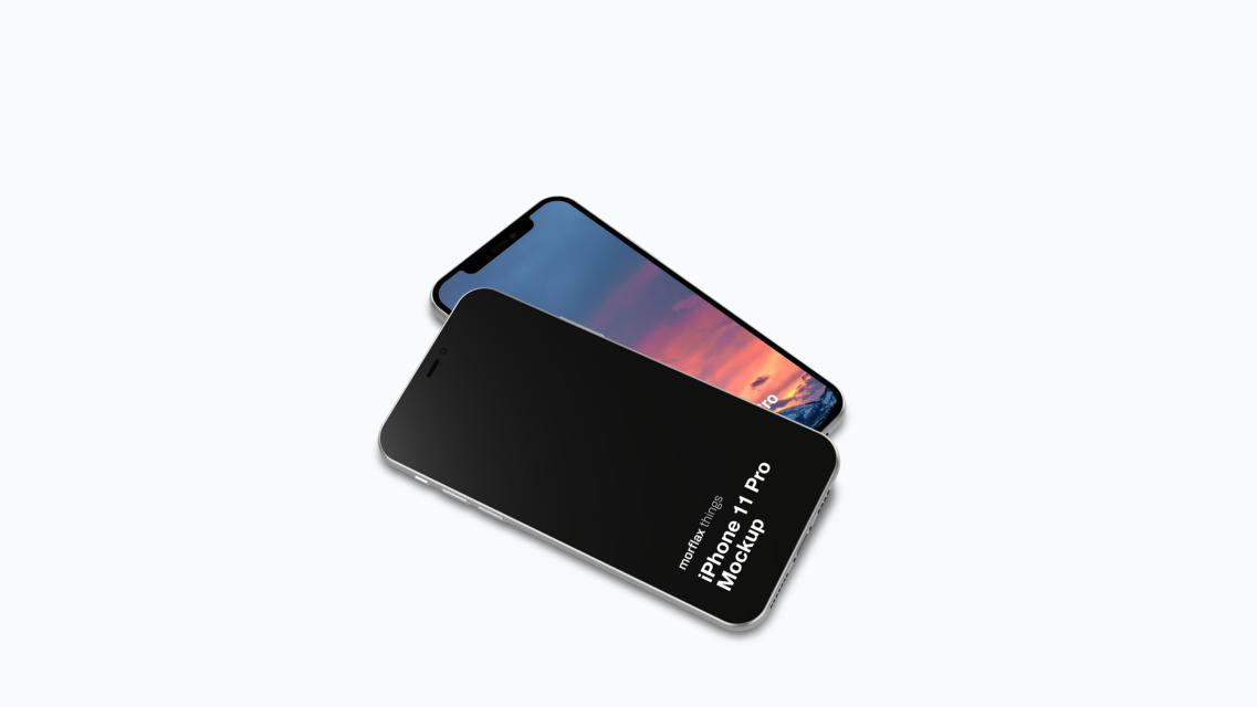 3D device mockups - phone in basic style