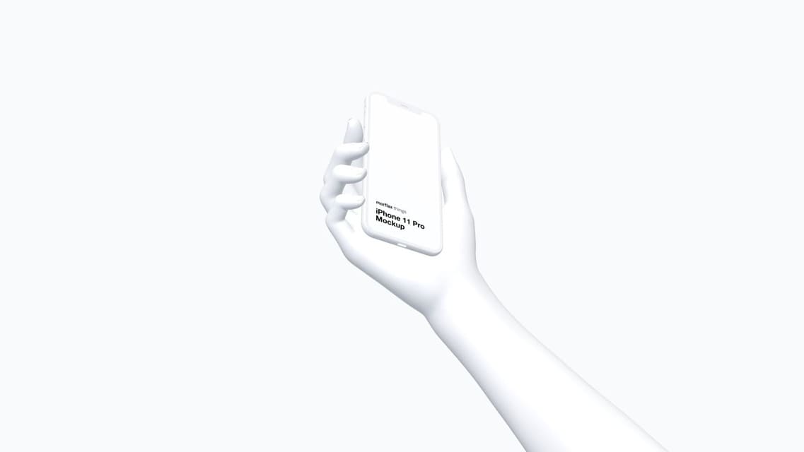 3D device mockups - phone in clay style