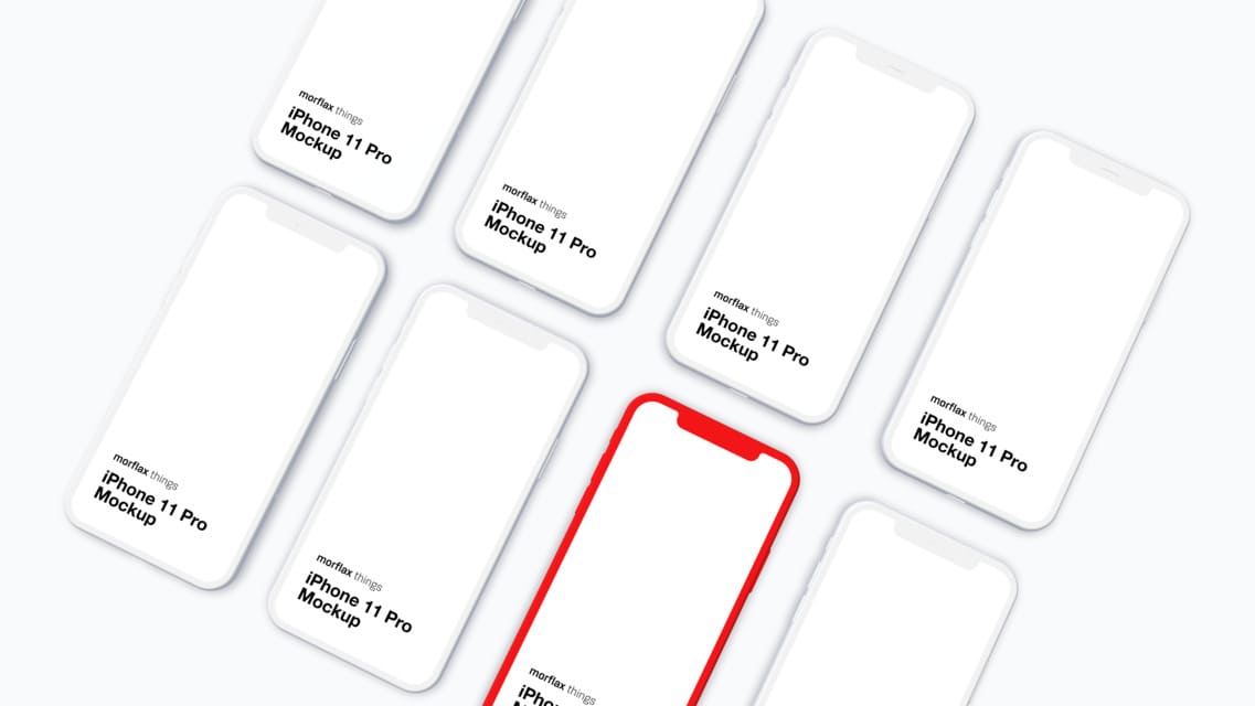 3D device mockups - phone in clay style