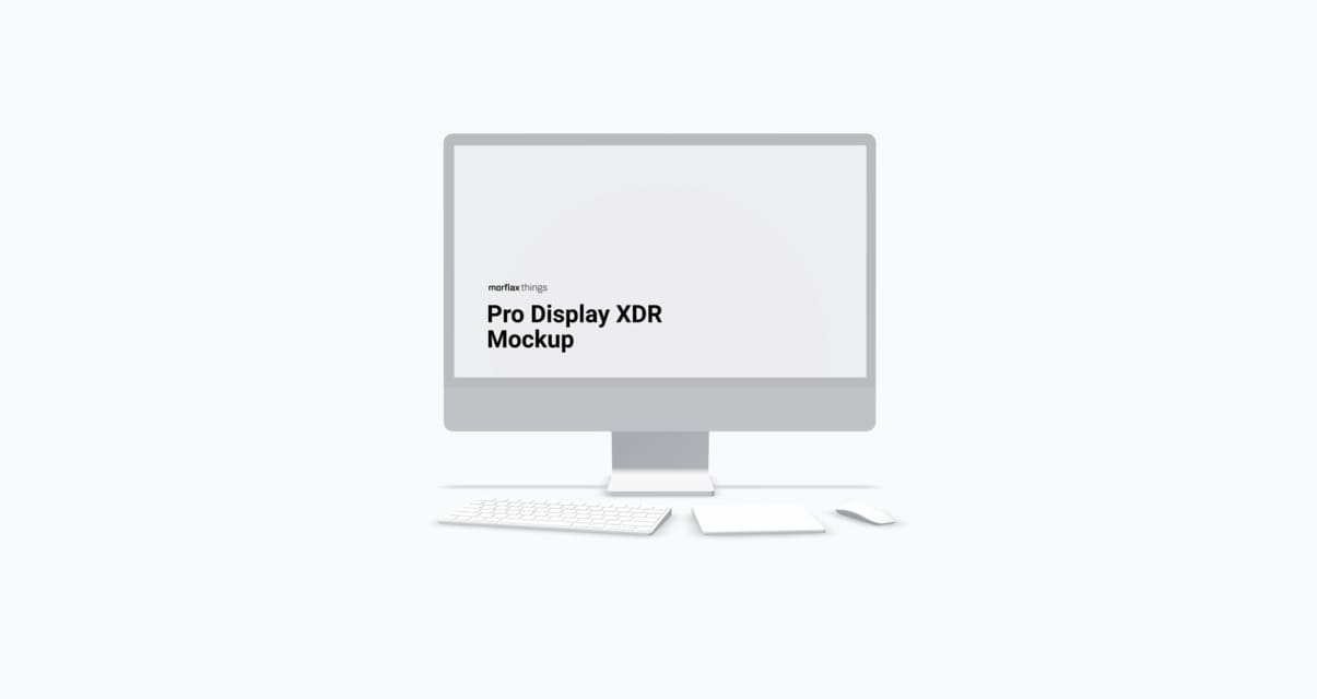 3D device mockups - desktop in clay style