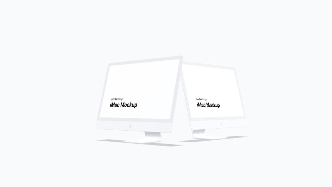 3D device mockups - desktop in clay style