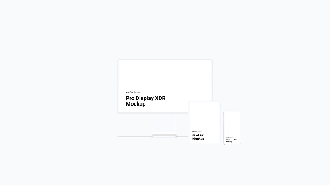 3D device mockups - desktop in clay style