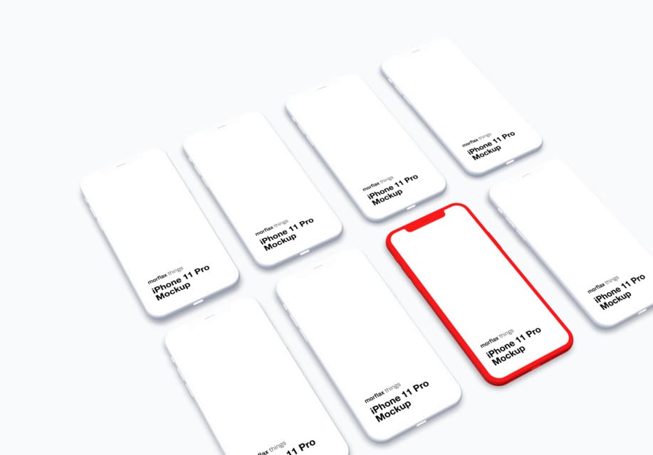 3D device mockups - phone in clay style