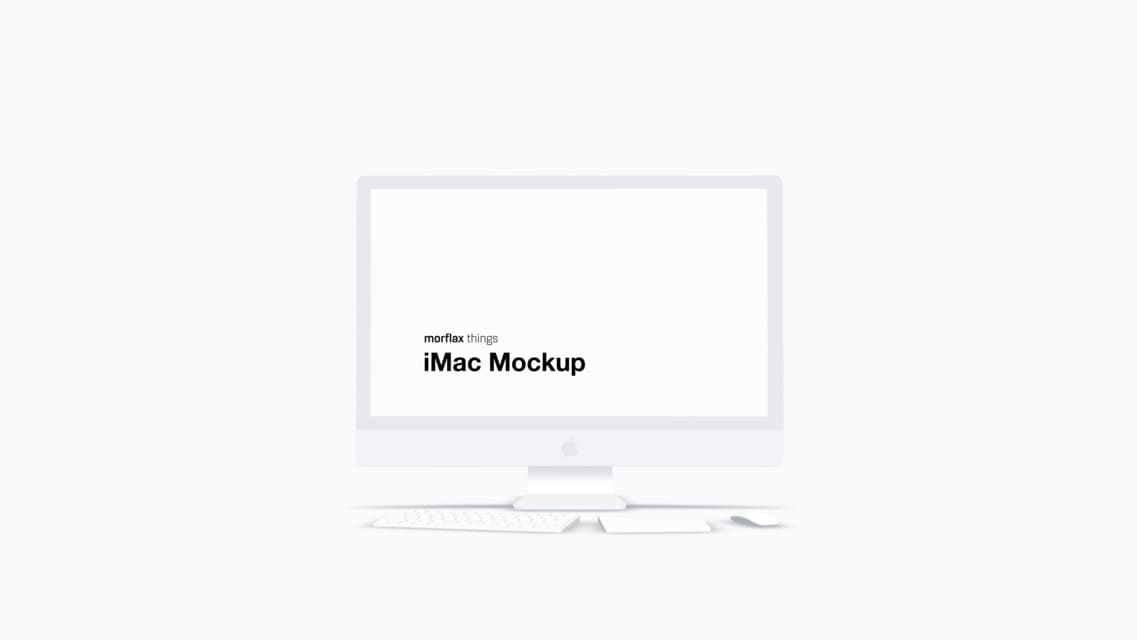 3D device mockups - desktop in clay style