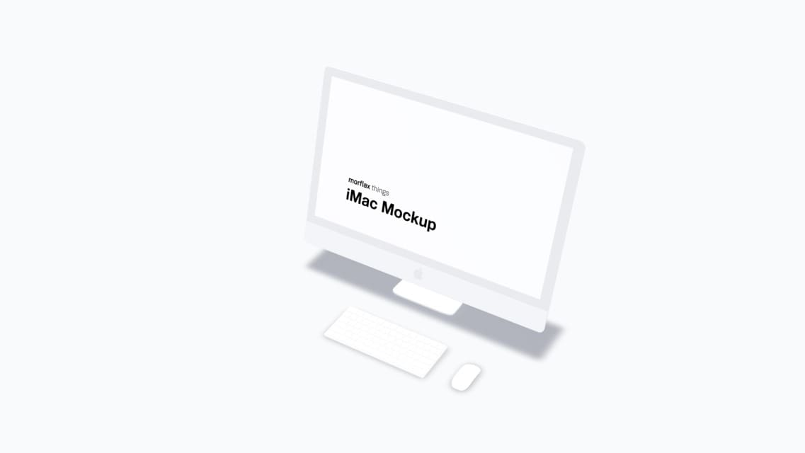3D device mockups - desktop in clay style