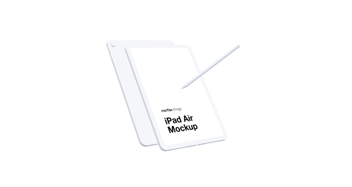 3D device mockups - tablet in clay style