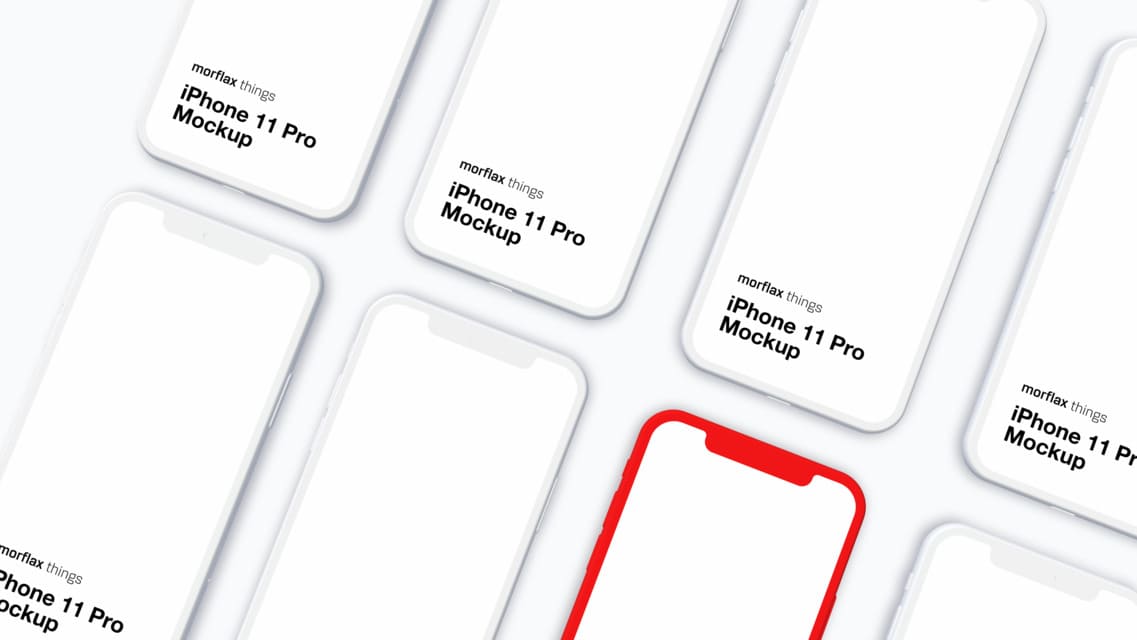 3D device mockups - phone in clay style