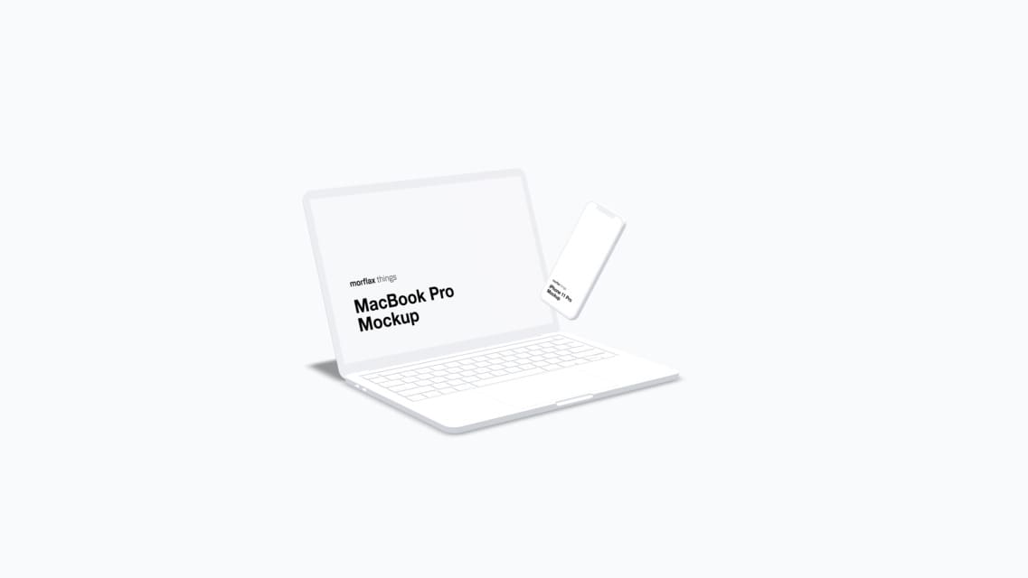 3D device mockups - notebook in clay style