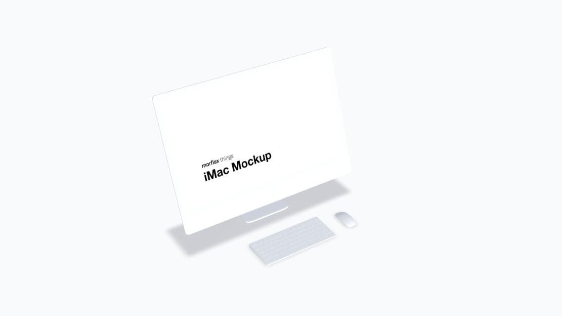 3D device mockups - desktop in clay style