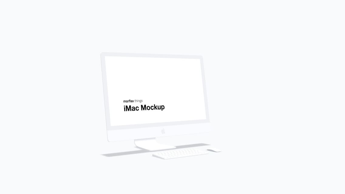 3D device mockups - desktop in clay style