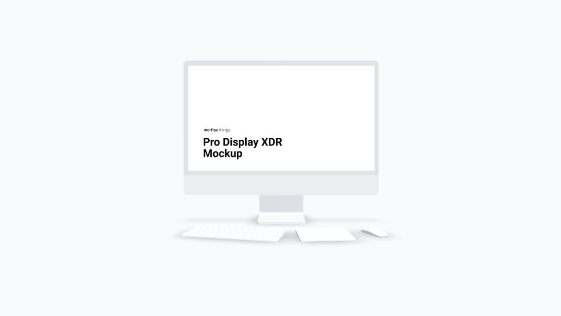 3D device mockups - desktop in clay style