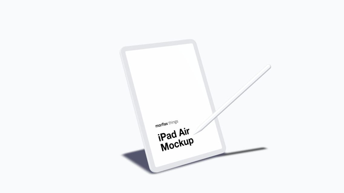3D device mockups - tablet in clay style