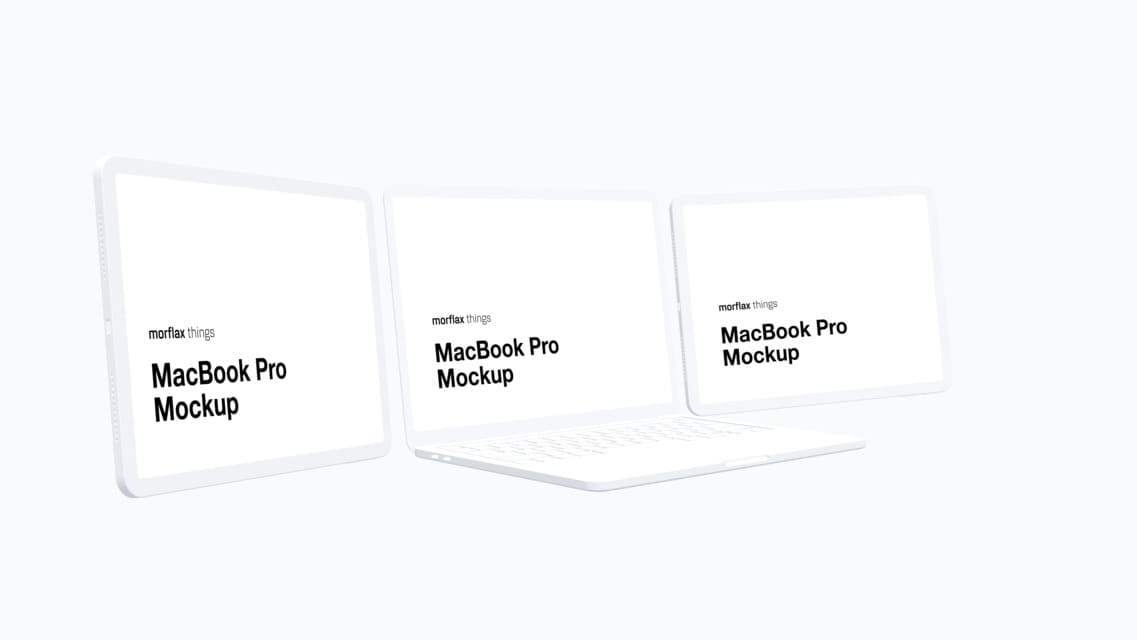3D device mockups - notebook in clay style