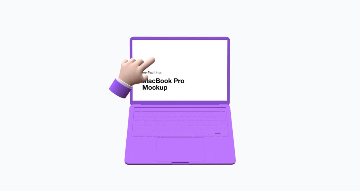 3D device mockups - notebook in emoji style