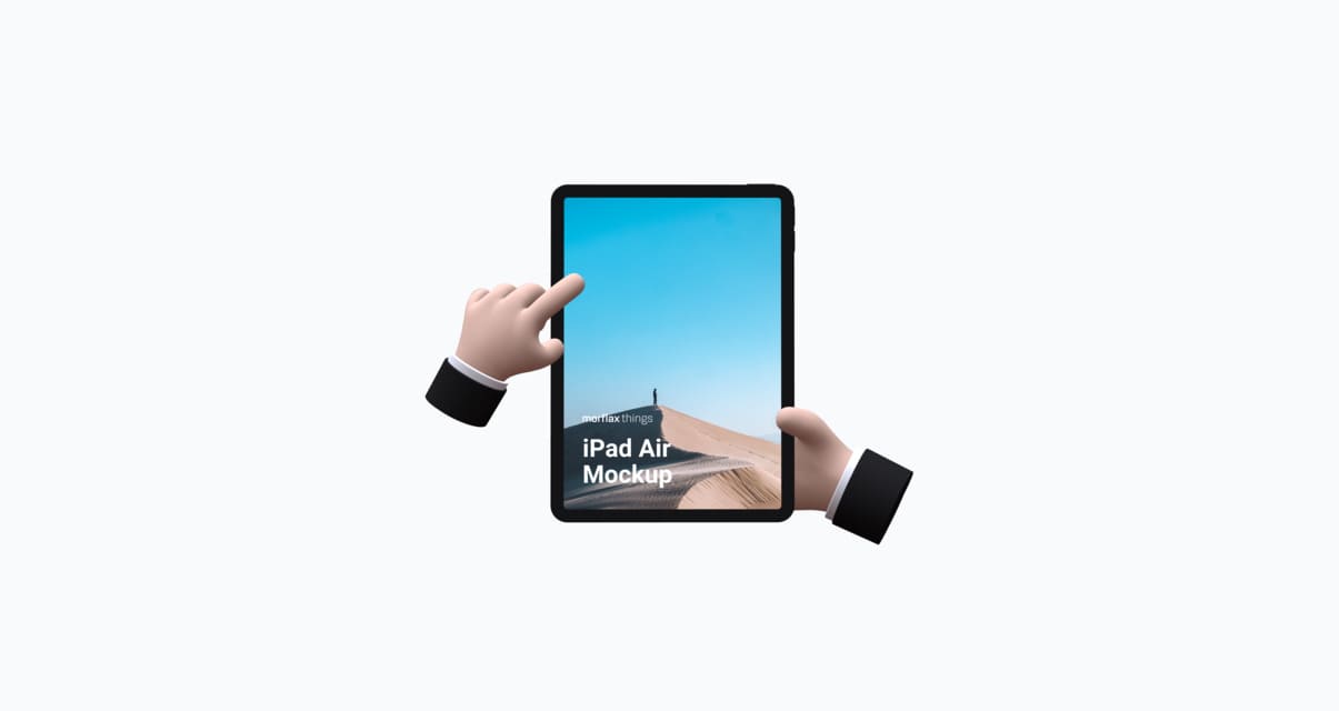 3D device mockups - tablet in emoji style