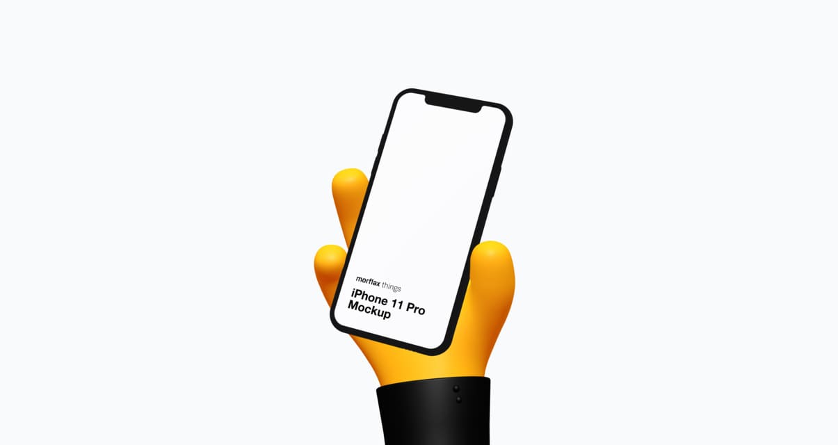 3D device mockups - phone in emoji style