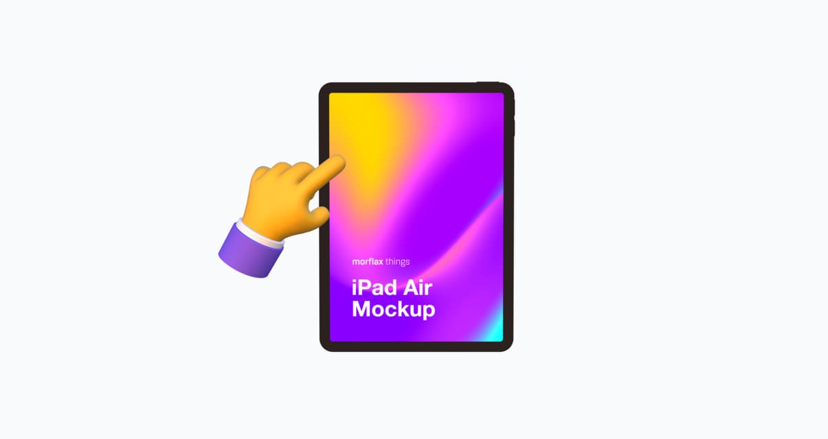 3D device mockups - tablet in emoji style