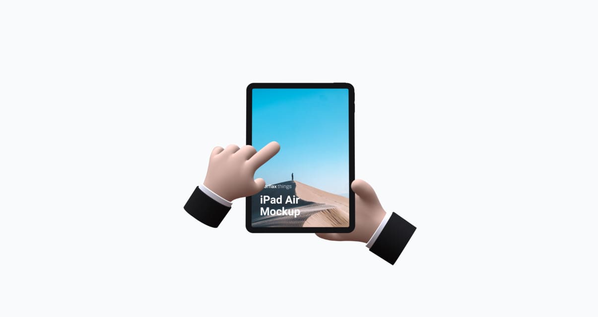 3D device mockups - tablet in emoji style