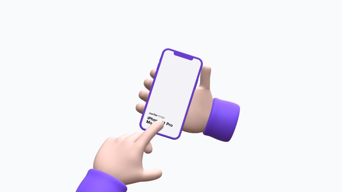 3D device mockups - phone in emoji style