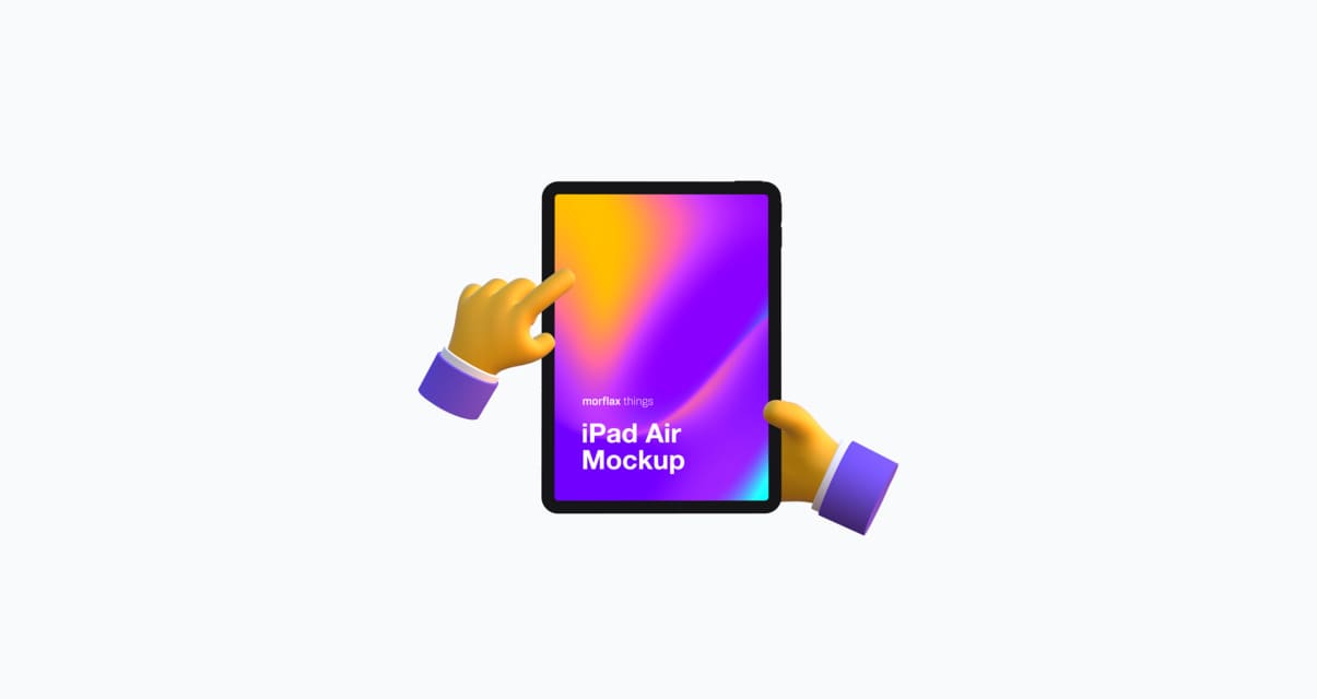 3D device mockups - tablet in emoji style