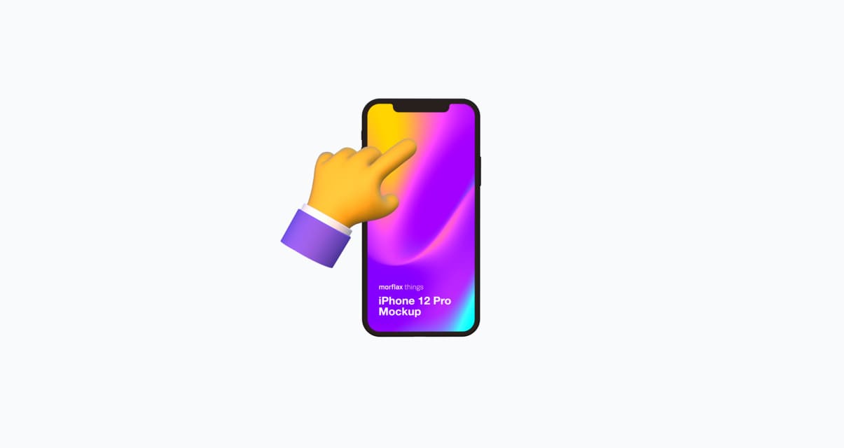 3D device mockups - phone in emoji style