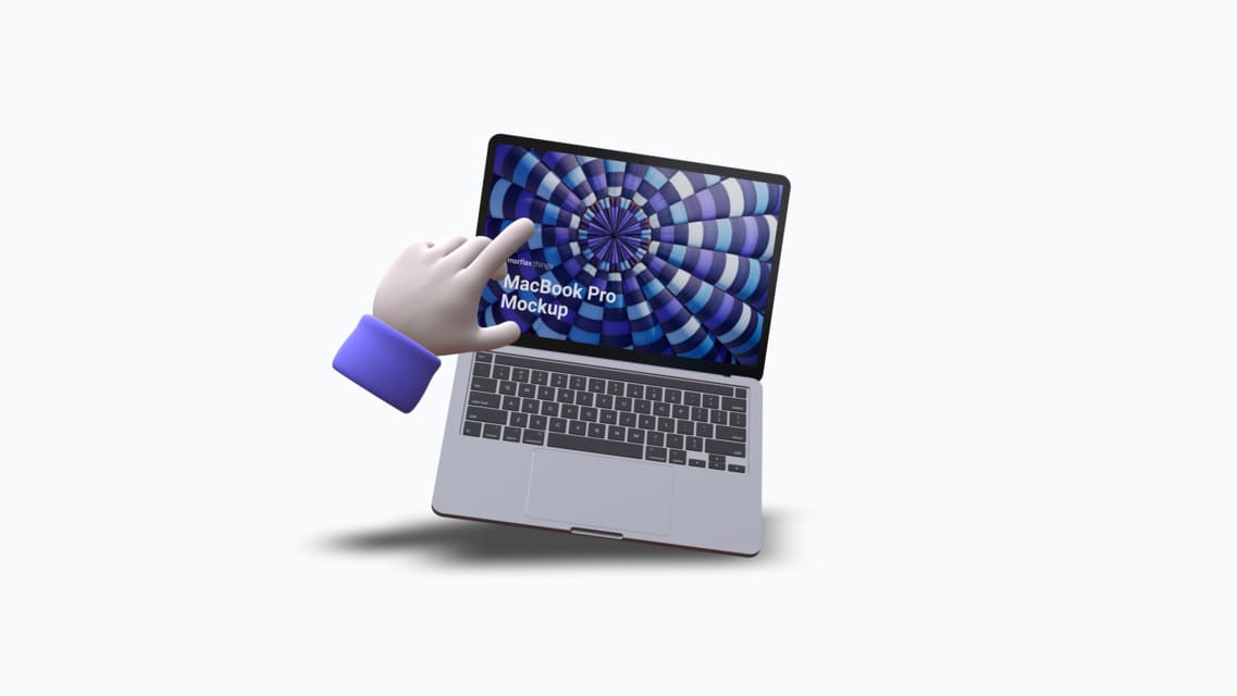 3D device mockups - notebook in emoji style