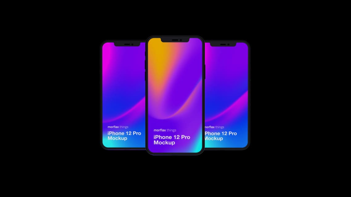 3D device mockups - phone in modern_black style
