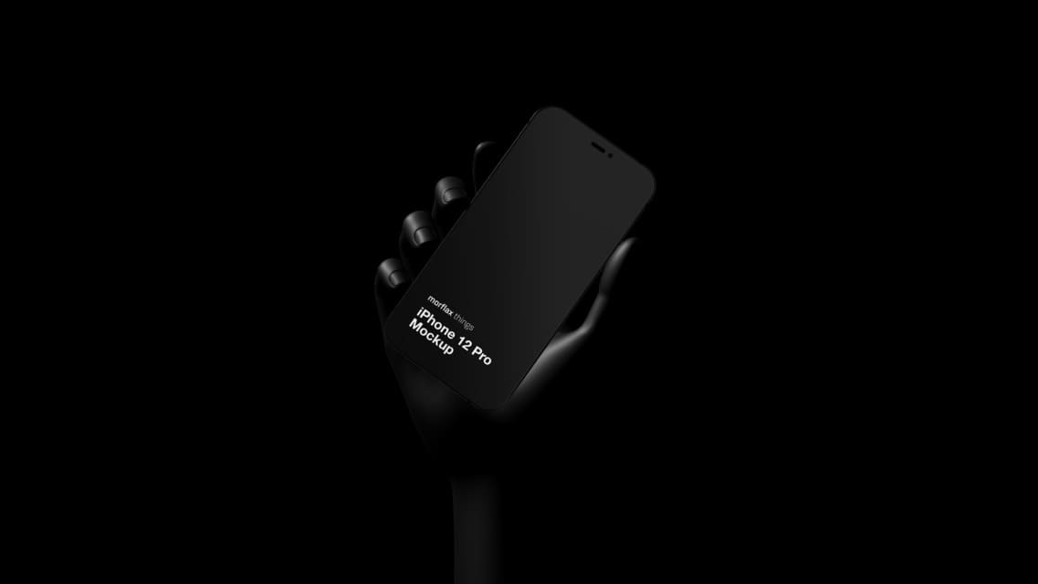 3D device mockups - phone in modern_black style