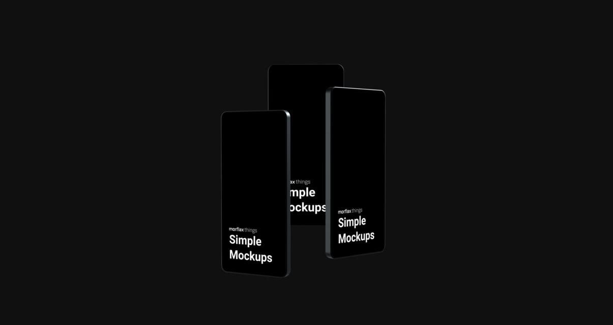 3D device mockups - phone in modern_black style
