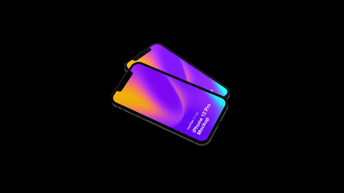 3D device mockups - phone in modern_black style