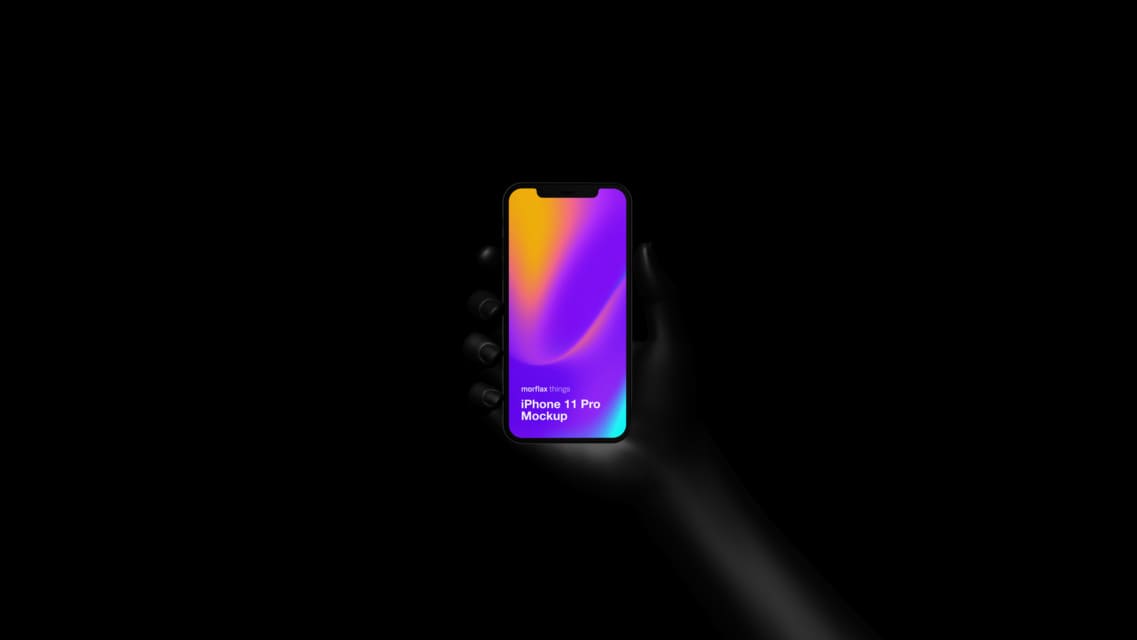 3D device mockups - phone in modern_black style