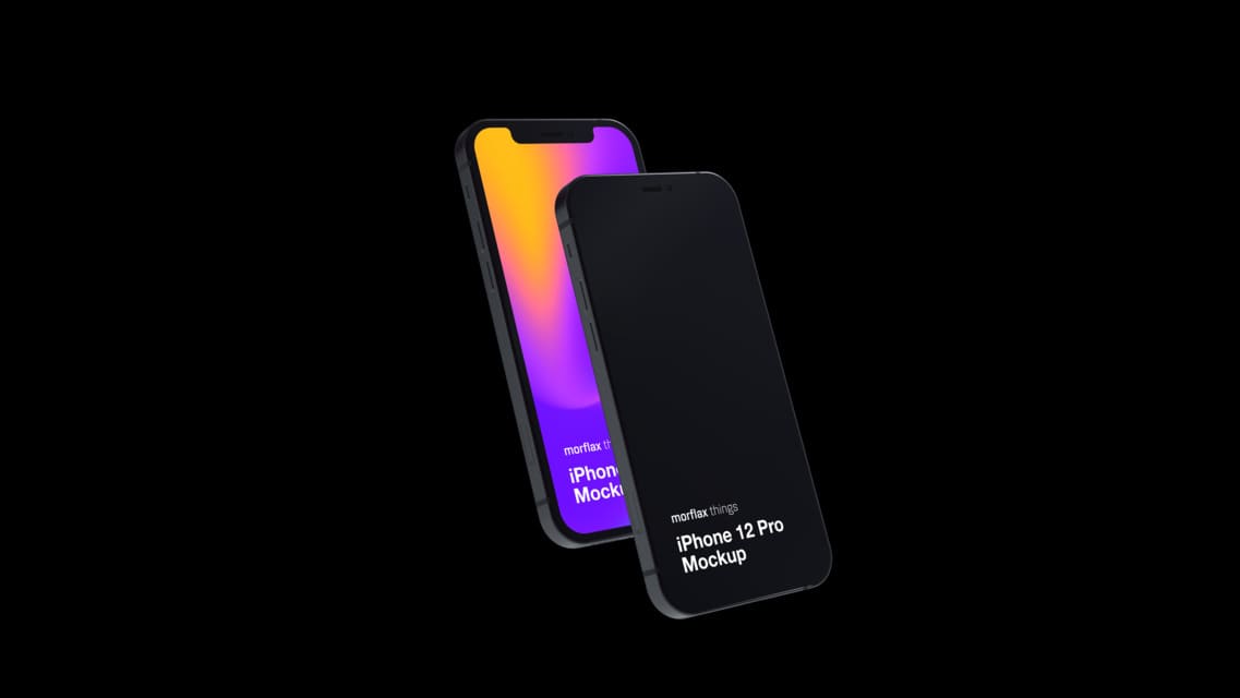 3D device mockups - phone in modern_black style