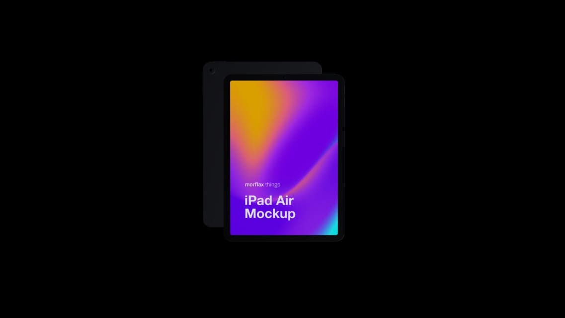 3D device mockups - tablet in modern_black style