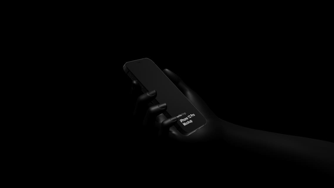 3D device mockups - phone in modern_black style
