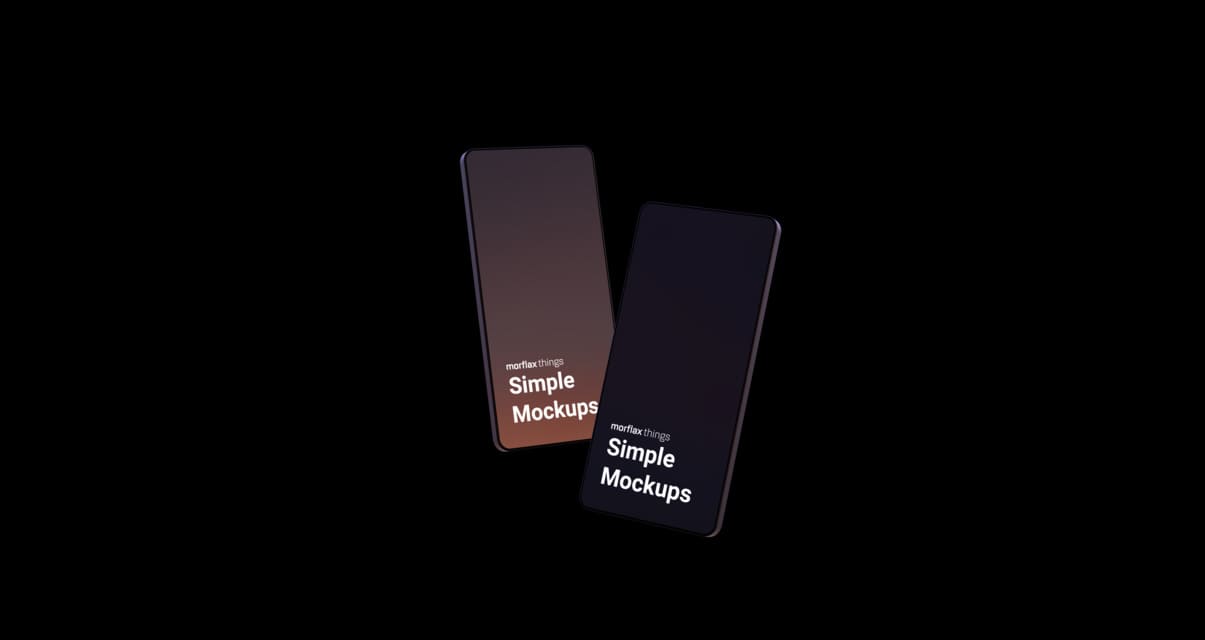 3D device mockups - phone in modern_black style