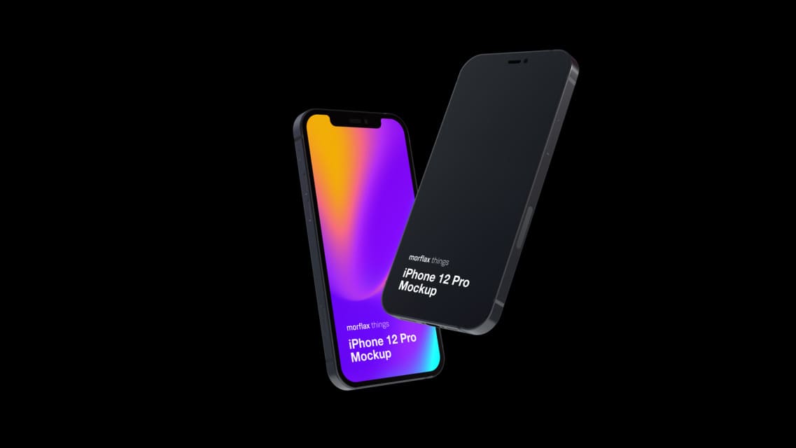 3D device mockups - phone in modern_black style