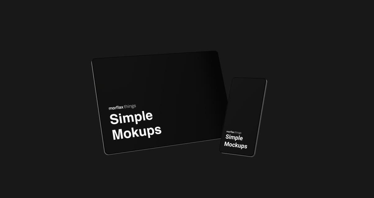 3D device mockups - tablet in modern_black style