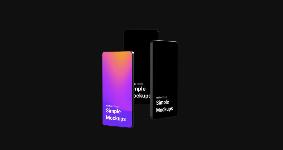 3D device mockups - phone in modern_black style