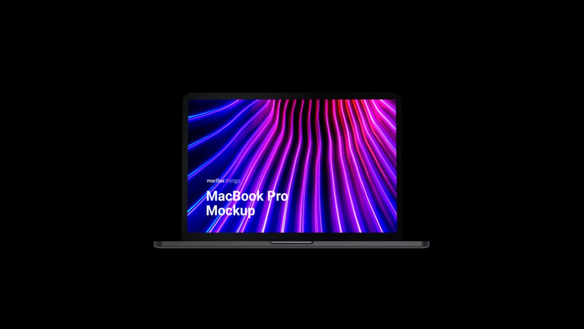 3D device mockups - notebook in modern_black style