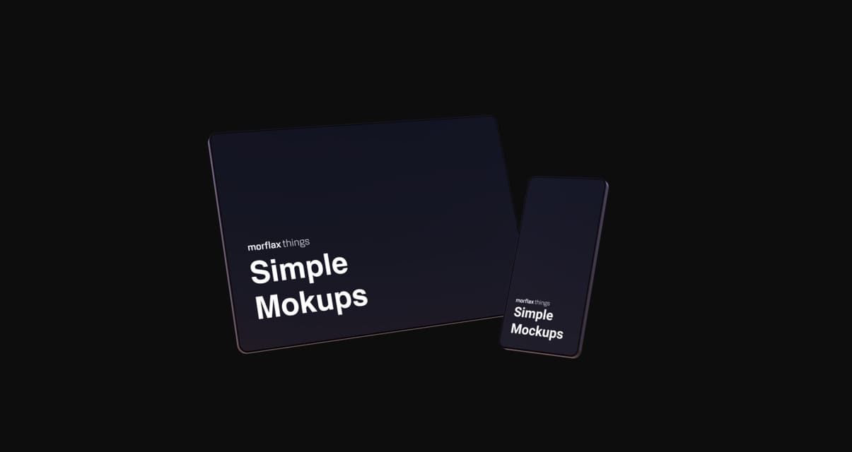 3D device mockups - tablet in modern_black style